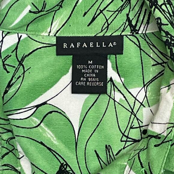Rafaella Women’s Cropped Button-Up Jacket, Green Floral Print, Size M - Picture 4 of 9